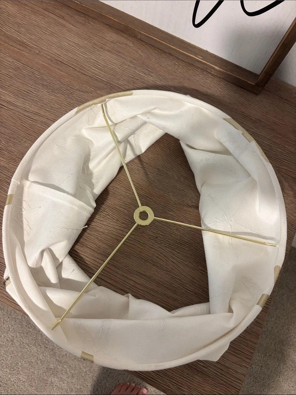 Decorative Starfish Canvas lamp shade - White and Gold